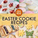 A collage of images of Easter cookies