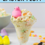 Marshmallow fluff in a tall sundae glass