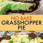 Two images of grasshopper pie from different angles