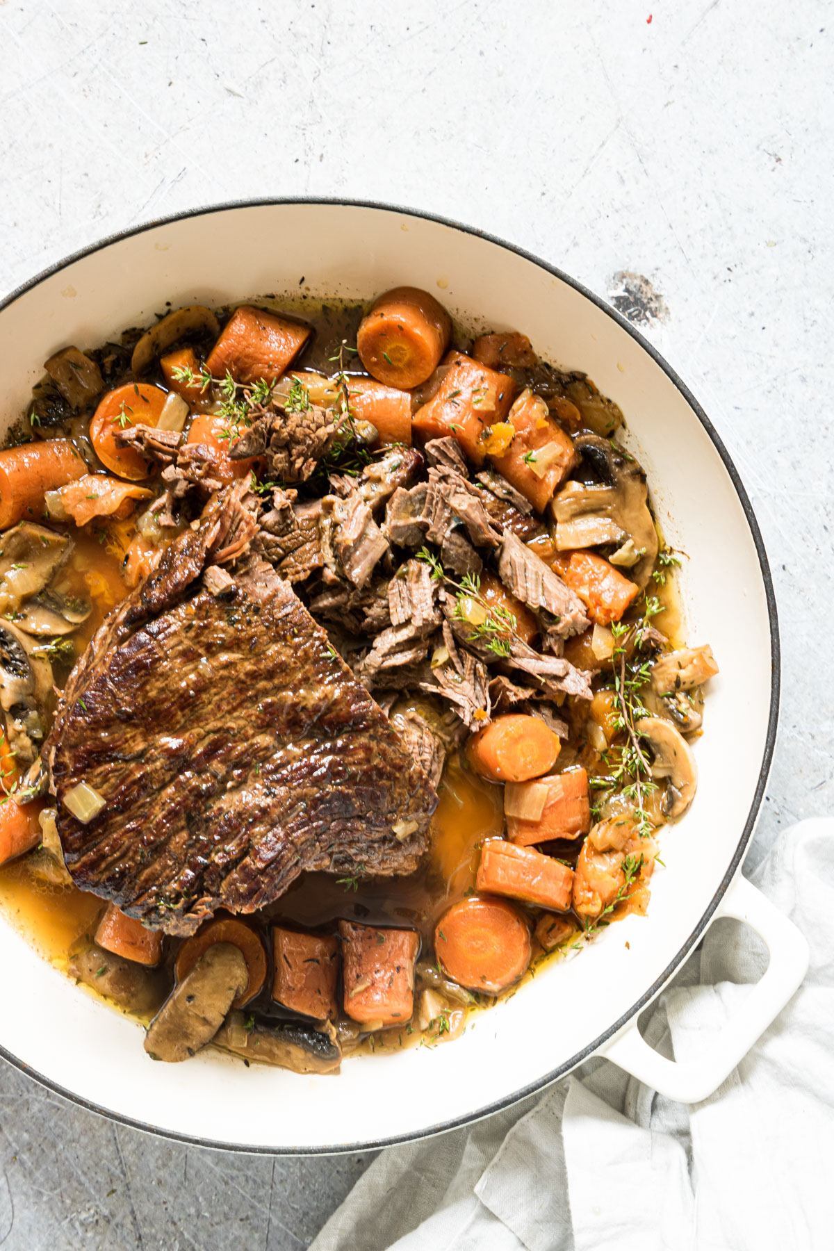 instant pot pot roast and vegetable in a pot