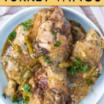 Turkey wings in a sauce served in a bowl