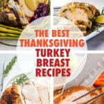 A collage of images of turkey breast dishes