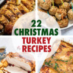 A collage of images of turkey dishes